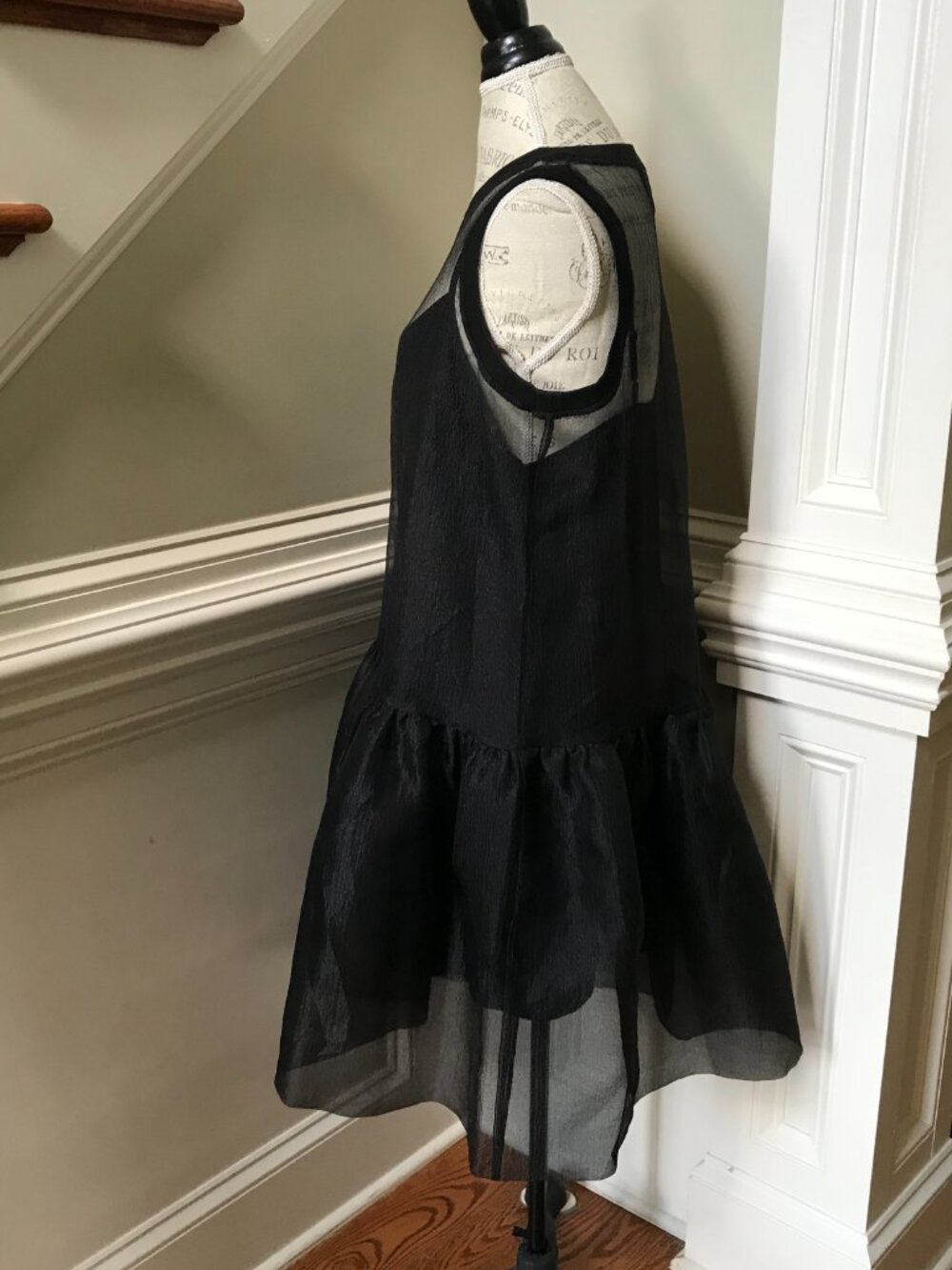 Cynthia Rowley Black Sleeveless Sheer-Panel Mini Dress - Picture 7 of 10